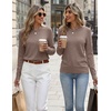 Zeagoo Womens Wool Blend Sweater Crewneck Long Sleeve Tops Fashion Clothing(Khaki)