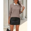 Zeagoo Womens Wool Blend Sweater Crewneck Long Sleeve Tops Fashion Clothing(Khaki)