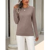 Zeagoo Womens Wool Blend Sweater Crewneck Long Sleeve Tops Fashion Clothing(Khaki)