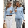 Zeagoo Womens Wool Blend Sweater Crewneck Long Sleeve Tops Fashion Clothing(Light Blue)