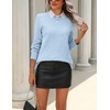 Zeagoo Womens Wool Blend Sweater Crewneck Long Sleeve Tops Fashion Clothing(Light Blue)