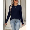 Zeagoo Womens Wool Blend Sweater Crewneck Long Sleeve Tops Fashion Clothing(Navy Blue)