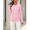 Zeagoo Womens Wool Blend Sweater Crewneck Long Sleeve Tops Fashion Clothing(Pink)