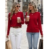 Zeagoo Womens Wool Blend Sweater Crewneck Long Sleeve Tops Fashion Clothing(Red)