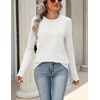 Zeagoo Womens Wool Blend Sweater Crewneck Long Sleeve Tops Fashion Clothing(White)