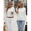 Zeagoo Womens Wool Blend Sweater Crewneck Long Sleeve Tops Fashion Clothing(White)