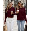 Zeagoo Womens Wool Blend Sweater Crewneck Long Sleeve Tops Fashion Clothing(Wine Red)