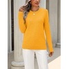 Zeagoo Womens Wool Blend Sweater Crewneck Long Sleeve Tops Fashion Clothing(Yellow)