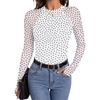 Zeagoo Long Sleeve Shirts for Women Sheer Mesh Top Mock Neck Fitted Blouses(Jh724)