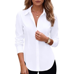 Zeagoo Women’s Button Down Shirts Long Sleeve Business Casual Blouses Tops(A-white)