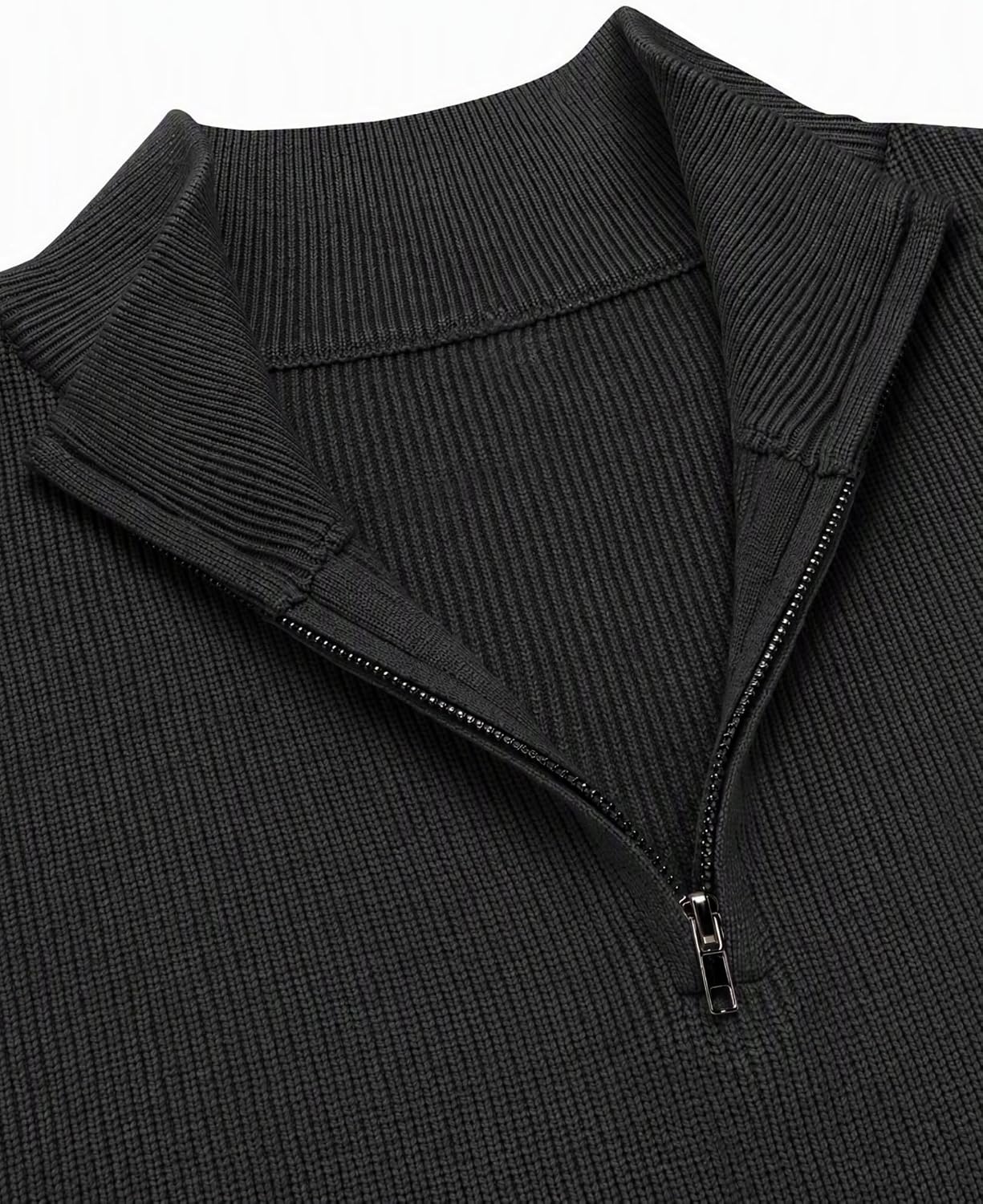 image:imageZeagoo Womens Fall Long Sleeve Quarter Zip Sweaters Knit Pullover TopsColorblock Grey