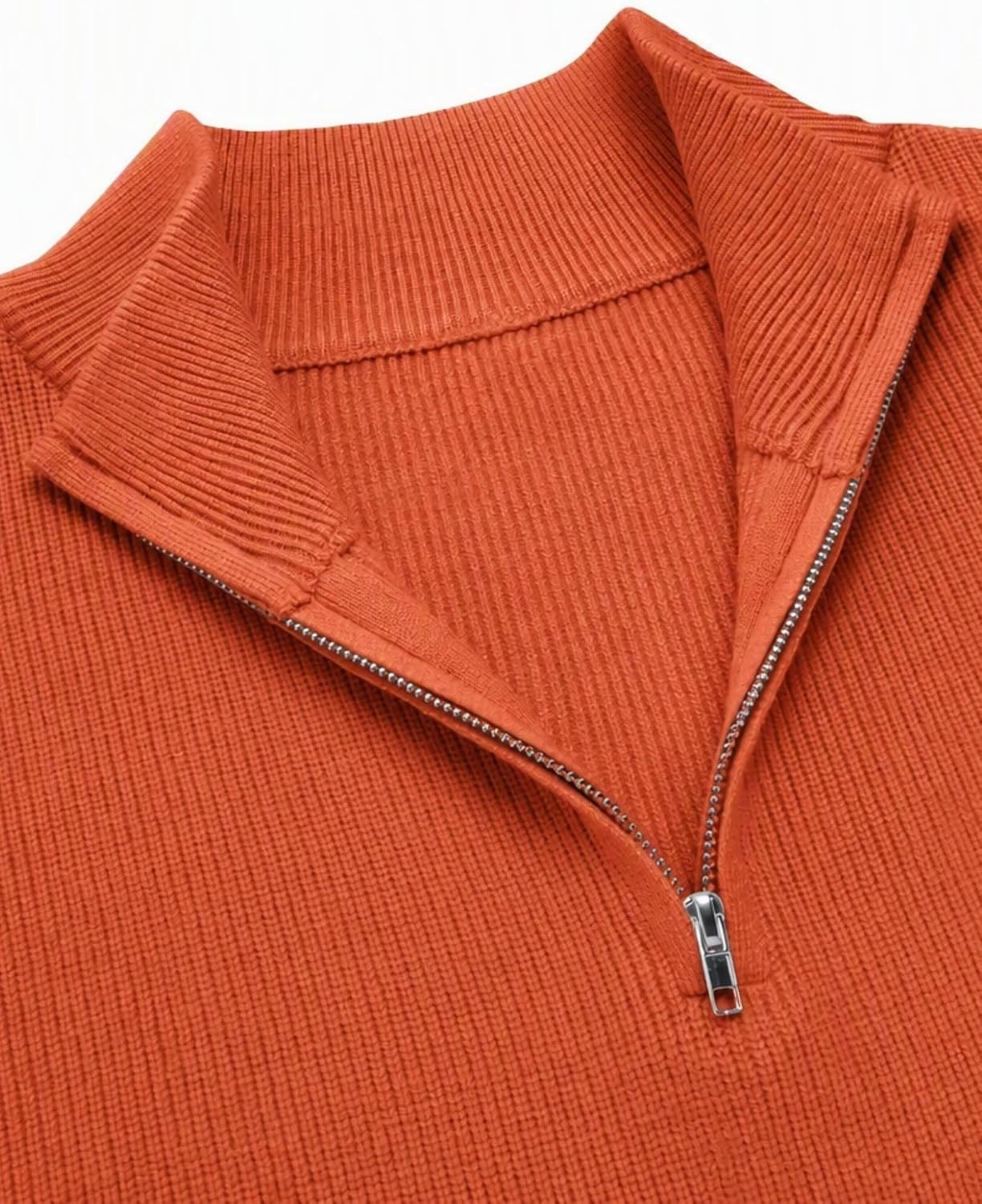 image:imageZeagoo Womens Fall Long Sleeve Quarter Zip Sweaters Knit Pullover TopsOrange
