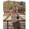 Zeagoo Long Sleeve Shirts for Women Going Out Tops Fall Scoop Neck Tshirts(Khaki)
