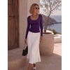 Zeagoo Long Sleeve Shirts for Women Going Out Tops Fall Scoop Neck Tshirts(Purple)