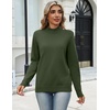 Zeagoo Sweaters for Women Turtleneck Tops Long Sleeve Mock Neck Pullover(Army Green)