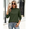 Zeagoo Sweaters for Women Turtleneck Tops Long Sleeve Mock Neck Pullover(Army Green)