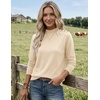 Zeagoo Sweaters for Women Turtleneck Tops Long Sleeve Mock Neck Pullover(Beige)