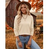 Zeagoo Sweaters for Women Turtleneck Tops Long Sleeve Mock Neck Pullover(Beige)