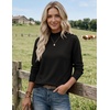 Zeagoo Sweaters for Women Turtleneck Tops Long Sleeve Mock Neck Pullover(Black)