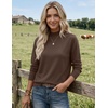 Zeagoo Sweaters for Women Turtleneck Tops Long Sleeve Mock Neck Pullover(Brown)