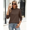 Zeagoo Sweaters for Women Turtleneck Tops Long Sleeve Mock Neck Pullover(Brown)