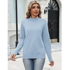 Zeagoo Sweaters for Women Turtleneck Tops Long Sleeve Mock Neck Pullover(Light Blue)