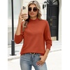 Zeagoo Sweaters for Women Turtleneck Tops Long Sleeve Mock Neck Pullover(Orange)