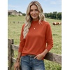 Zeagoo Sweaters for Women Turtleneck Tops Long Sleeve Mock Neck Pullover(Orange)