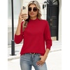 Zeagoo Sweaters for Women Turtleneck Tops Long Sleeve Mock Neck Pullover(Red)