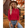 Zeagoo Sweaters for Women Turtleneck Tops Long Sleeve Mock Neck Pullover(Red)