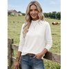 Zeagoo Sweaters for Women Turtleneck Tops Long Sleeve Mock Neck Pullover(White)
