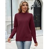 Zeagoo Sweaters for Women Turtleneck Tops Long Sleeve Mock Neck Pullover(Wind Red)