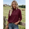 Zeagoo Sweaters for Women Turtleneck Tops Long Sleeve Mock Neck Pullover(Wind Red)