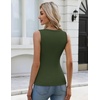Zeagoo Tank Tops for Women Thermal Underwear Fall Cute Sleeveless Shirts(Army Green)