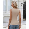Zeagoo Tank Tops for Women Thermal Underwear Fall Cute Sleeveless Shirts(Khaki)