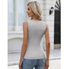 Zeagoo Tank Tops for Women Thermal Underwear Fall Cute Sleeveless Shirts(Light Grey)