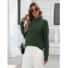 Zeagoo Womens Fall Long Sleeve Quarter Zip Sweaters Knit Pullover Tops(Army Green)