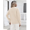 Zeagoo Womens Fall Long Sleeve Quarter Zip Sweaters Knit Pullover Tops(Beige)