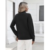 Zeagoo Womens Fall Long Sleeve Quarter Zip Sweaters Knit Pullover Tops(Black)