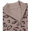 Zeagoo Womens Fall Long Sleeve Quarter Zip Sweaters Knit Pullover Tops(Colorblock Leopard)