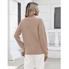Zeagoo Womens Fall Long Sleeve Quarter Zip Sweaters Knit Pullover Tops(Khaki)