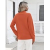 Zeagoo Womens Fall Long Sleeve Quarter Zip Sweaters Knit Pullover Tops(Orange)