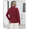 Zeagoo Womens Fall Long Sleeve Quarter Zip Sweaters Knit Pullover Tops(Wine Red)