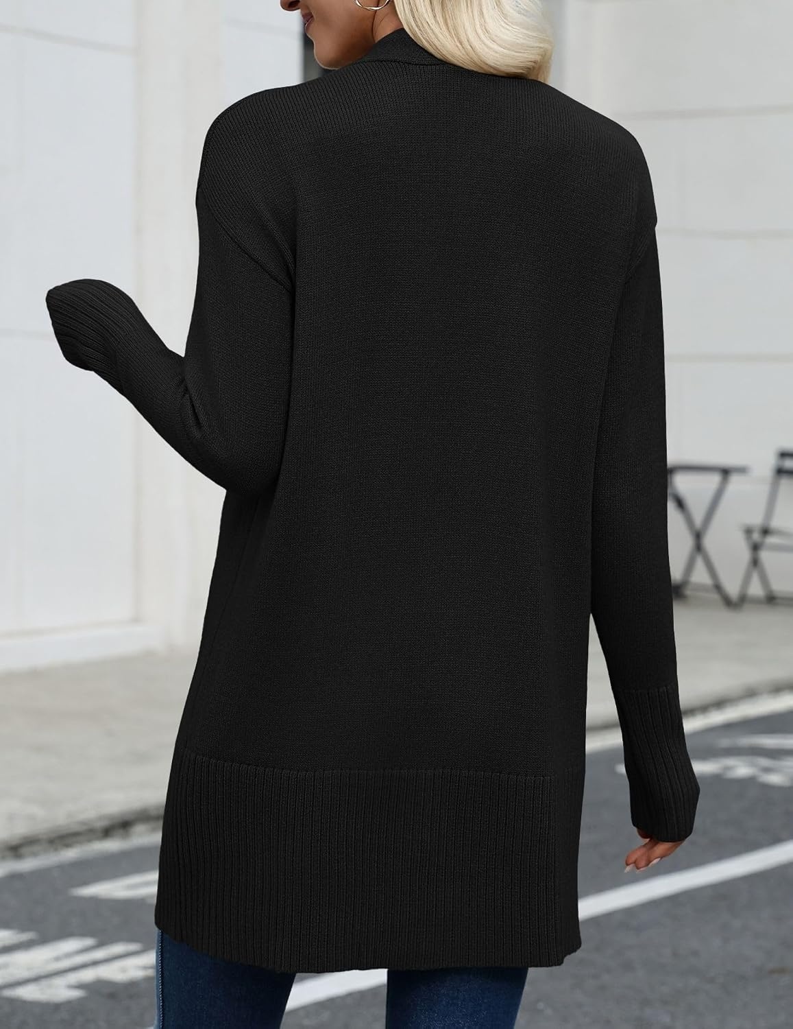 image:imageZeagoo Cardigan Sweaters for Women Open Front Cardigans Long Sleeve SweaterBlack