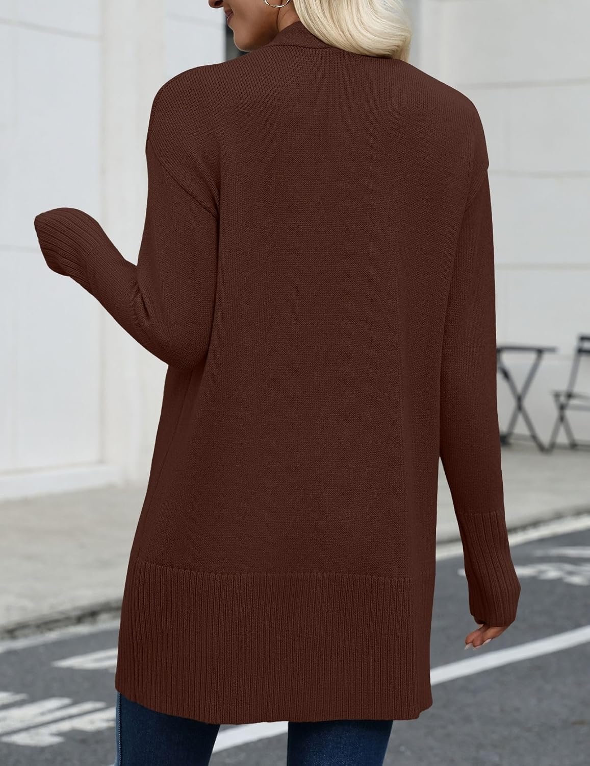 image:imageZeagoo Cardigan Sweaters for Women Open Front Cardigans Long Sleeve SweaterBrown
