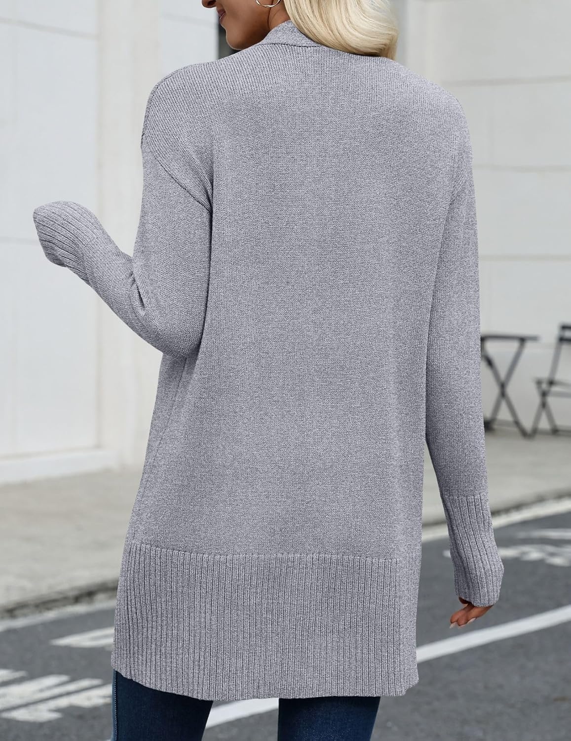 image:imageZeagoo Cardigan Sweaters for Women Open Front Cardigans Long Sleeve SweaterGray