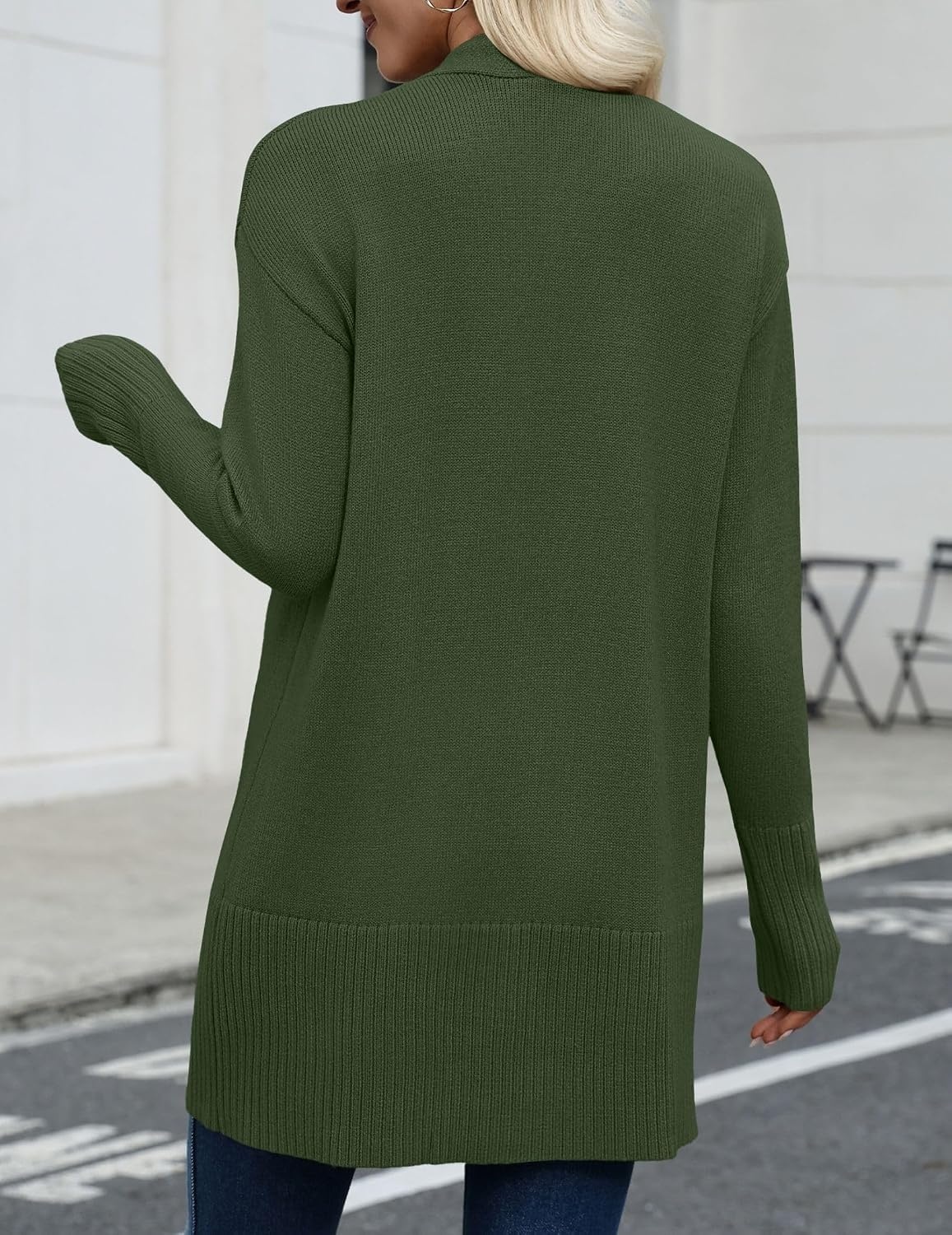 image:imageZeagoo Cardigan Sweaters for Women Open Front Cardigans Long Sleeve SweaterGreen