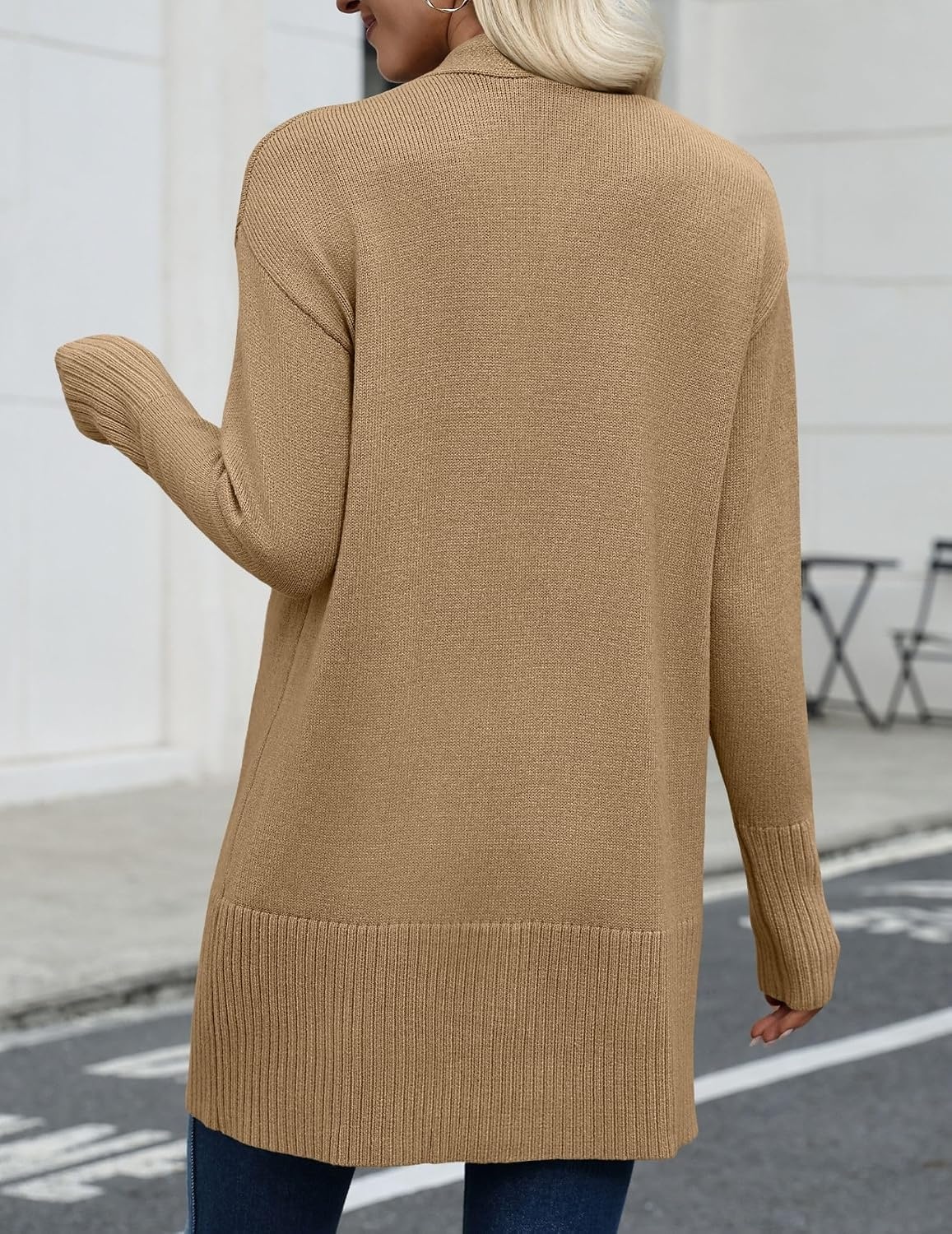 image:imageZeagoo Cardigan Sweaters for Women Open Front Cardigans Long Sleeve SweaterKhaki