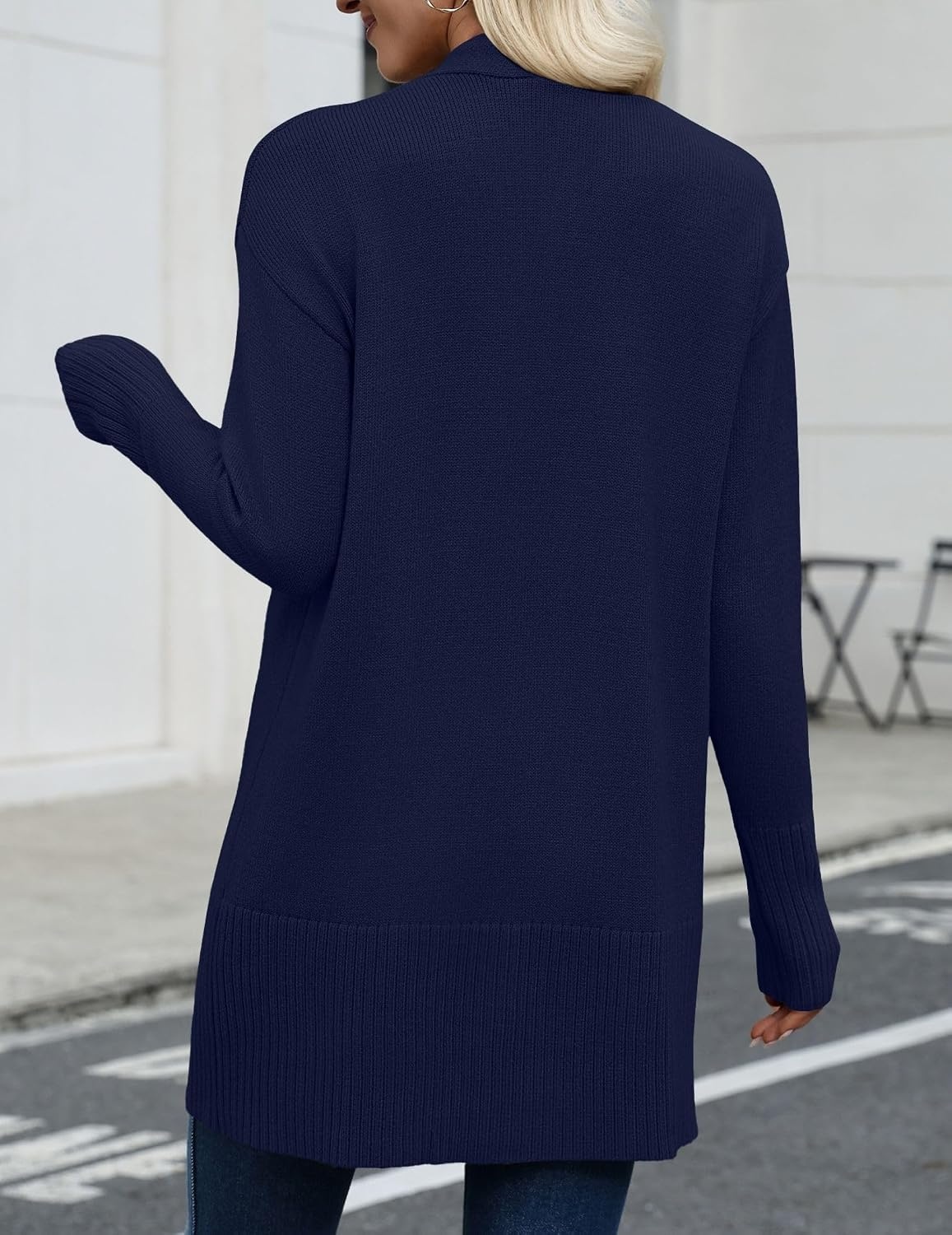 image:imageZeagoo Cardigan Sweaters for Women Open Front Cardigans Long Sleeve SweaterNavy Blue