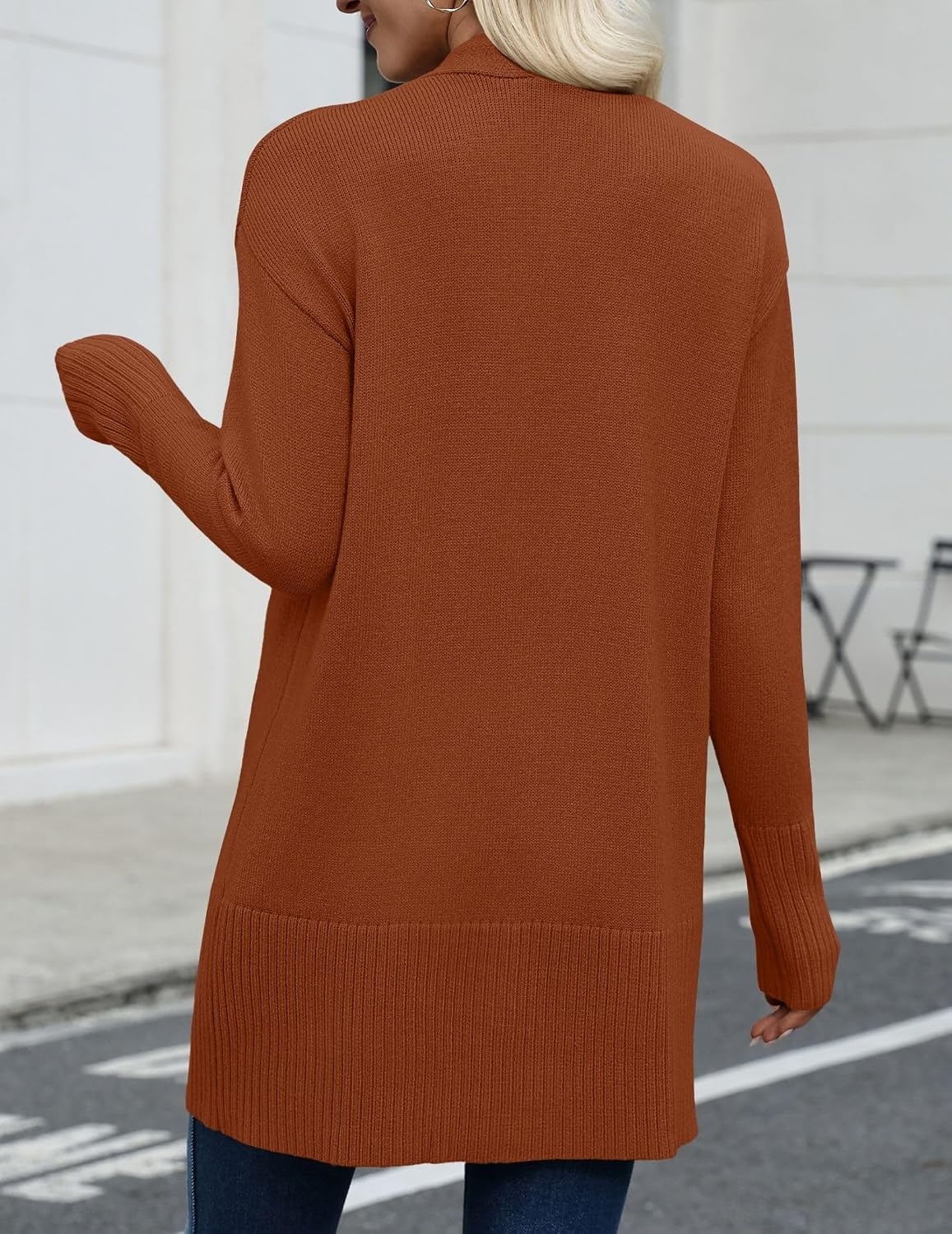 image:imageZeagoo Cardigan Sweaters for Women Open Front Cardigans Long Sleeve SweaterOrange